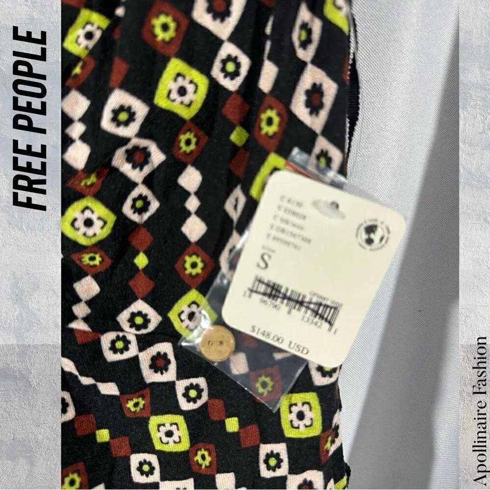 FREE PEOPLE SHAYLA HALTER JUMPSUIT IN BLACK COMBO SMALL NWT
